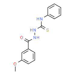 ChemSpider 2D Image | 2-(3-Methoxybenzoyl)-N-phenylhydrazinecarbothioamide | C15H15N3O2S