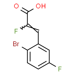 ChemSpider 2D Image | (2Z)-3-(2-Bromo-5-fluorophenyl)-2-fluoroacrylic acid | C9H5BrF2O2