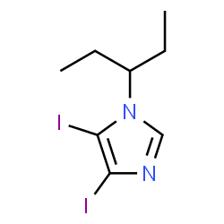 ChemSpider 2D Image | 4,5-Diiodo-1-(3-pentanyl)-1H-imidazole | C8H12I2N2