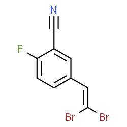 ChemSpider 2D Image | 5-(2,2-Dibromovinyl)-2-fluorobenzonitrile | C9H4Br2FN