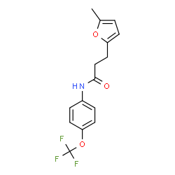 ChemSpider 2D Image | 3-(5-Methyl-2-furyl)-N-[4-(trifluoromethoxy)phenyl]propanamide | C15H14F3NO3