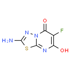 ChemSpider 2D Image | 2-Amino-6-fluoro-7-hydroxy-5H-[1,3,4]thiadiazolo[3,2-a]pyrimidin-5-one | C5H3FN4O2S
