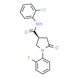 ChemSpider 2D Image | (3S)-N-(2-Chlorophenyl)-1-(2-fluorophenyl)-5-oxo-3-pyrrolidinecarboxamide | C17H14ClFN2O2