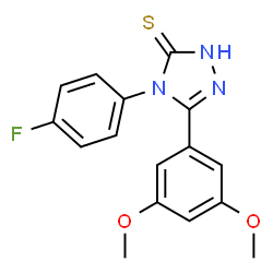 ChemSpider 2D Image | 5-(3,5-dimethoxyphenyl)-4-(4-fluorophenyl)-2H-1,2,4-triazole-3-thione | C16H14FN3O2S