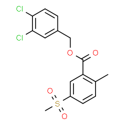 ChemSpider 2D Image | 3,4-Dichlorobenzyl 2-methyl-5-(methylsulfonyl)benzoate | C16H14Cl2O4S