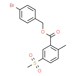 ChemSpider 2D Image | 4-Bromobenzyl 2-methyl-5-(methylsulfonyl)benzoate | C16H15BrO4S