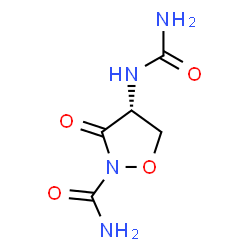 ChemSpider 2D Image | (4R)-4-(Carbamoylamino)-3-oxo-1,2-oxazolidine-2-carboxamide | C5H8N4O4