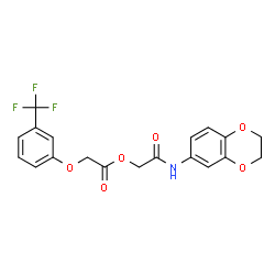 ChemSpider 2D Image | 2-(2,3-Dihydro-1,4-benzodioxin-6-ylamino)-2-oxoethyl [3-(trifluoromethyl)phenoxy]acetate | C19H16F3NO6