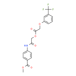 ChemSpider 2D Image | Methyl 4-[({2-[3-(trifluoromethyl)phenoxy]acetoxy}acetyl)amino]benzoate | C19H16F3NO6