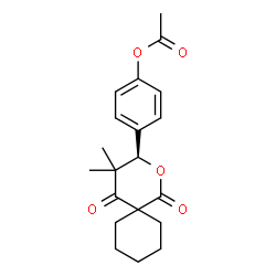 ChemSpider 2D Image | 4-[(3R)-4,4-Dimethyl-1,5-dioxo-2-oxaspiro[5.5]undec-3-yl]phenyl acetate | C20H24O5