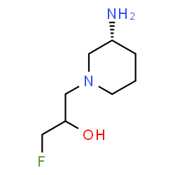 ChemSpider 2D Image | 1-[(3R)-3-Amino-1-piperidinyl]-3-fluoro-2-propanol | C8H17FN2O