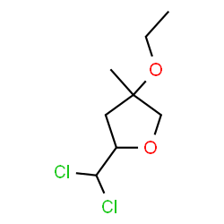 ChemSpider 2D Image | 2,5-Anhydro-1,1-dichloro-1,3-dideoxy-4-O-ethyl-4-C-methylpentitol | C8H14Cl2O2