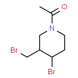 ChemSpider 2D Image | 1-[4-Bromo-3-(bromomethyl)-1-piperidinyl]ethanone | C8H13Br2NO