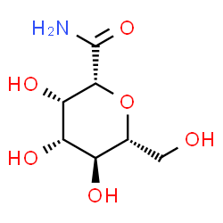 ChemSpider 2D Image | (2R,3S,4S,5S,6R)-3,4,5-Trihydroxy-6-(hydroxymethyl)tetrahydro-2H-pyran-2-carboxamide (non-preferred name) | C7H13NO6