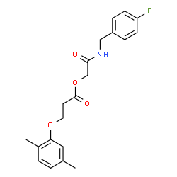 ChemSpider 2D Image | 2-[(4-Fluorobenzyl)amino]-2-oxoethyl 3-(2,5-dimethylphenoxy)propanoate | C20H22FNO4