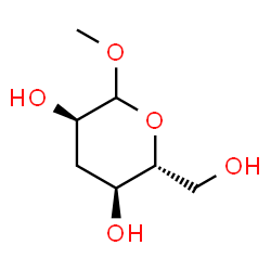 ChemSpider 2D Image | Methyl 3-deoxy-D-ribo-hexopyranoside | C7H14O5