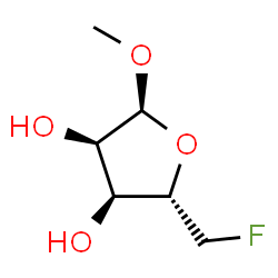 ChemSpider 2D Image | Methyl 5-deoxy-5-fluoro-alpha-D-ribofuranoside | C6H11FO4