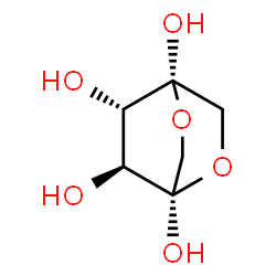 ChemSpider 2D Image | (1R,4R,7S,8S)-2,5-Dioxabicyclo[2.2.2]octane-1,4,7,8-tetrol (non-preferred name) | C6H10O6
