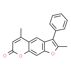 ChemSpider 2D Image | 2,5-Dimethyl-3-phenyl-7H-furo[3,2-g]chromen-7-one | C19H14O3
