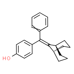 ChemSpider 2D Image | 4-[(E)-(1s,5s)-Bicyclo[3.3.1]non-9-ylidene(phenyl)methyl]phenol | C22H24O
