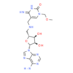 ChemSpider 2D Image | 5'-({[4-Amino-1-(methoxymethyl)-2-oxo-1,2-dihydro-5-pyrimidinyl]methyl}amino)-5'-deoxyadenosine | C17H23N9O5