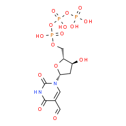 ChemSpider 2D Image | 2'-Deoxy-5-formyluridine 5'-(tetrahydrogen triphosphate) | C10H15N2O15P3