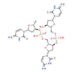 ChemSpider 2D Image | [(2R,3S,5R)-5-(4-Amino-2-oxo-1(2H)-pyrimidinyl)-3-{[(S)-{[(2R,3S,5R)-5-(4-amino-2-oxo-1(2H)-pyrimidinyl)-3-hydroxytetrahydro-2-furanyl]methoxy}(hydroxy)phosphoryl]oxy}tetrahydro-2-furanyl]methyl (2R,3
S,5R)-5-(4-amino-2-oxo-1(2H)-pyrimidinyl)-2-methyltetrahydro-3-furanyl hydrogen (S)-phosphate (non-preferred name) | C27H37N9O15P2