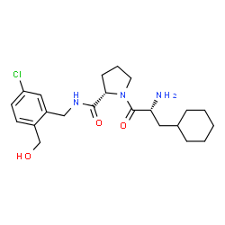 ChemSpider 2D Image | 3-Cyclohexyl-D-alanyl-N-[5-chloro-2-(hydroxymethyl)benzyl]-L-prolinamide | C22H32ClN3O3