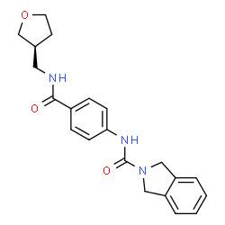 ChemSpider 2D Image | N-(4-{[(3S)-Tetrahydro-3-furanylmethyl]carbamoyl}phenyl)-1,3-dihydro-2H-isoindole-2-carboxamide | C21H23N3O3
