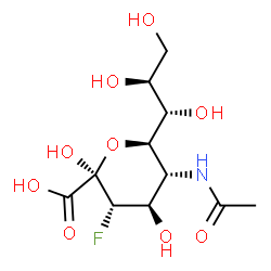 ChemSpider 2D Image | (6R)-5-Acetamido-3,5-dideoxy-3-fluoro-6-[(1S,2S)-1,2,3-trihydroxypropyl]-alpha-L-sorbopyranosonic acid | C11H18FNO9