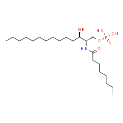ChemSpider 2D Image | (2S,3R)-3-Hydroxy-2-(octanoylamino)tetradecyl dihydrogen phosphate | C22H46NO6P