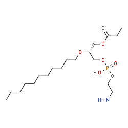 ChemSpider 2D Image | (2R)-3-{[(2-Aminoethoxy)(hydroxy)phosphoryl]oxy}-2-[(9E)-9-undecen-1-yloxy]propyl propionate | C19H38NO7P