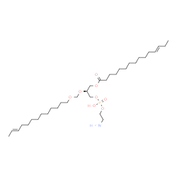 ChemSpider 2D Image | (2S)-3-{[(2-Aminoethoxy)(hydroxy)phosphoryl]oxy}-2-{[(11E)-11-tridecen-1-yloxy]methoxy}propyl (12E)-12-pentadecenoate | C34H66NO8P