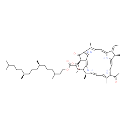 ChemSpider 2D Image | Methyl (3S,4S,13R,14E,21R)-9-acetyl-14-ethylidene-4,8,13,18-tetramethyl-20-oxo-3-(3-oxo-3-{[(7R,11S)-3,7,11,15-tetramethylhexadecyl]oxy}propyl)-13,14,24,26-tetrahydro-21-phorbinecarboxylate | C55H78N4O6