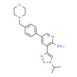 ChemSpider 2D Image | 3-(1-Isopropyl-1H-1,2,3-triazol-4-yl)-5-[4-(4-morpholinylmethyl)phenyl]-2-pyridinamine | C21H26N6O