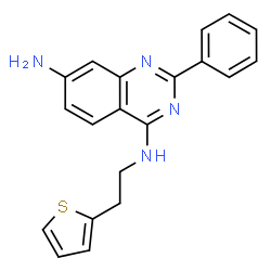 ChemSpider 2D Image | 2-Phenyl-N~4~-[2-(2-thienyl)ethyl]-4,7-quinazolinediamine | C20H18N4S