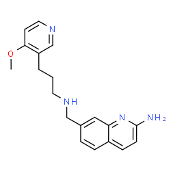 ChemSpider 2D Image | 7-({[3-(4-Methoxy-3-pyridinyl)propyl]amino}methyl)-2-quinolinamine | C19H22N4O