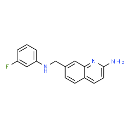 ChemSpider 2D Image | 7-{[(3-Fluorophenyl)amino]methyl}-2-quinolinamine | C16H14FN3