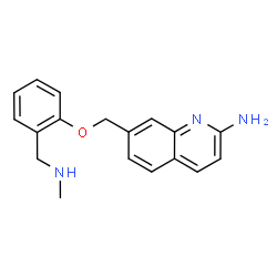 ChemSpider 2D Image | 7-({2-[(Methylamino)methyl]phenoxy}methyl)-2-quinolinamine | C18H19N3O