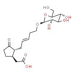ChemSpider 2D Image | {(1R,2R)-2-[(2E)-5-(beta-L-threo-Hexopyranosyloxy)-2-penten-1-yl]-3-oxocyclopentyl}acetic acid | C18H28O9