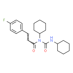 ChemSpider 2D Image | (2E)-N-Cyclohexyl-N-(cyclohexylcarbamoyl)-3-(4-fluorophenyl)acrylamide | C22H29FN2O2