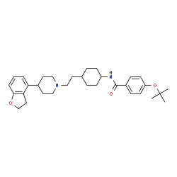 ChemSpider 2D Image | N-(4-{2-[4-(2,3-Dihydro-1-benzofuran-4-yl)-1-piperidinyl]ethyl}cyclohexyl)-4-[(2-methyl-2-propanyl)oxy]benzamide | C32H44N2O3