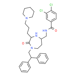 ChemSpider 2D Image | 3,4-Dichloro-N-({1-(2,2-diphenylethyl)-2-oxo-3-[3-(1-piperidinyl)propyl]-1,4-diazepan-5-yl}methyl)benzamide | C35H42Cl2N4O2