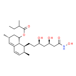ChemSpider 2D Image | (1R,3R,7S,8S,8aR)-8-[(3R,5R)-3,5-Dihydroxy-7-(hydroxyamino)-7-oxoheptyl]-3,7-dimethyl-1,2,3,7,8,8a-hexahydro-1-naphthalenyl 2-methylbutanoate | C24H39NO6