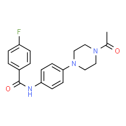 ChemSpider 2D Image | N-[4-(4-Acetyl-1-piperazinyl)phenyl]-4-fluorobenzamide | C19H20FN3O2
