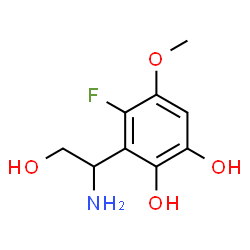 ChemSpider 2D Image | 3-(1-Amino-2-hydroxyethyl)-4-fluoro-5-methoxy-1,2-benzenediol | C9H12FNO4