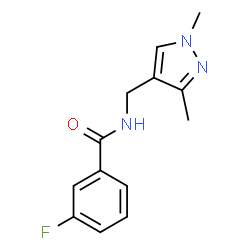 ChemSpider 2D Image | N-[(1,3-Dimethyl-1H-pyrazol-4-yl)methyl]-3-fluorobenzamide | C13H14FN3O