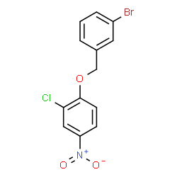 ChemSpider 2D Image | 1-[(3-Bromobenzyl)oxy]-2-chloro-4-nitrobenzene | C13H9BrClNO3