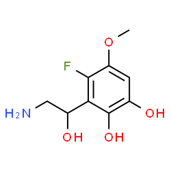 ChemSpider 2D Image | 3-(2-Amino-1-hydroxyethyl)-4-fluoro-5-methoxy-1,2-benzenediol | C9H12FNO4