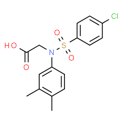ChemSpider 2D Image | N-[(4-Chlorophenyl)sulfonyl]-N-(3,4-dimethylphenyl)glycine | C16H16ClNO4S